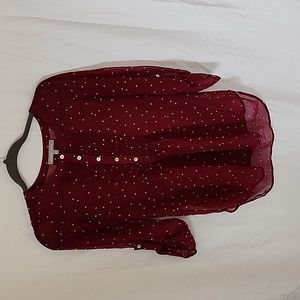 DanielRainn Polka Dot Purple Tulle Top, Size XSmall